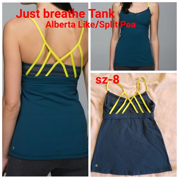 lululemon athletica Tops - Lululemon Just Breathe Tank Alberta Lake sz-8